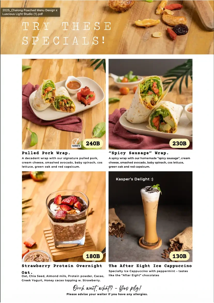 Poached Breakfast Cafe Chalong menu page 16
