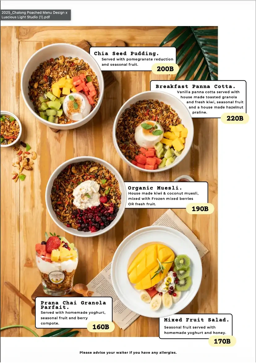Poached Breakfast Cafe Chalong menu page 3