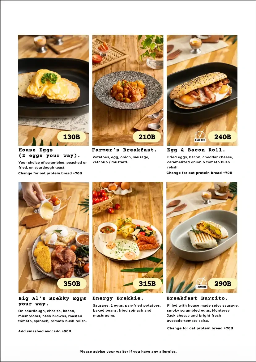 Poached Breakfast Cafe Chalong menu page 5