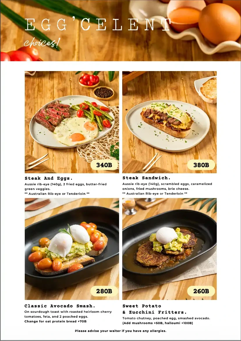 Poached Breakfast Cafe Chalong menu page 6