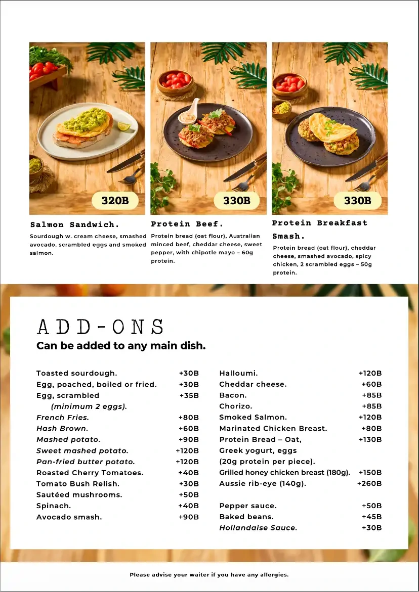 Poached Breakfast Cafe Chalong menu page 7