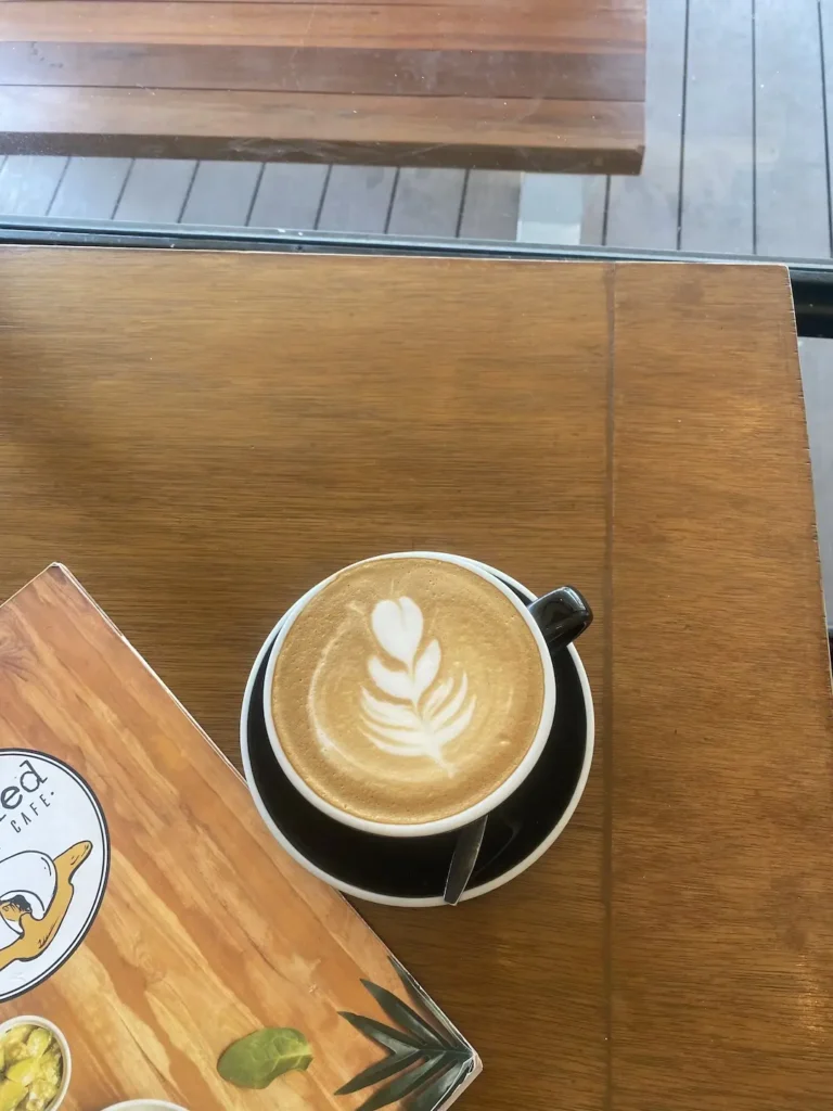 The best latte at the best bakery in Chalong: Poached Breakfast Cafe, Chalong, Phuket, Thailand